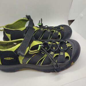 KEEN Newport H2 Outdoor Sandals Black/Lime Teen Boys 7 US Hiking Water camping